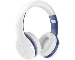 StayPowered Bluetooth Hoofdtelefoon voor Kinderen - Veilig en Kwalitatief Geluid - 85/94 dB Volumeregeling - 40 Uur Batterij - HD Microfoon - Opvouwbaar en Verstelbaar - Snelle Bluetooth 5.4 - Wit - Levering Sneller dan Aangegeven!