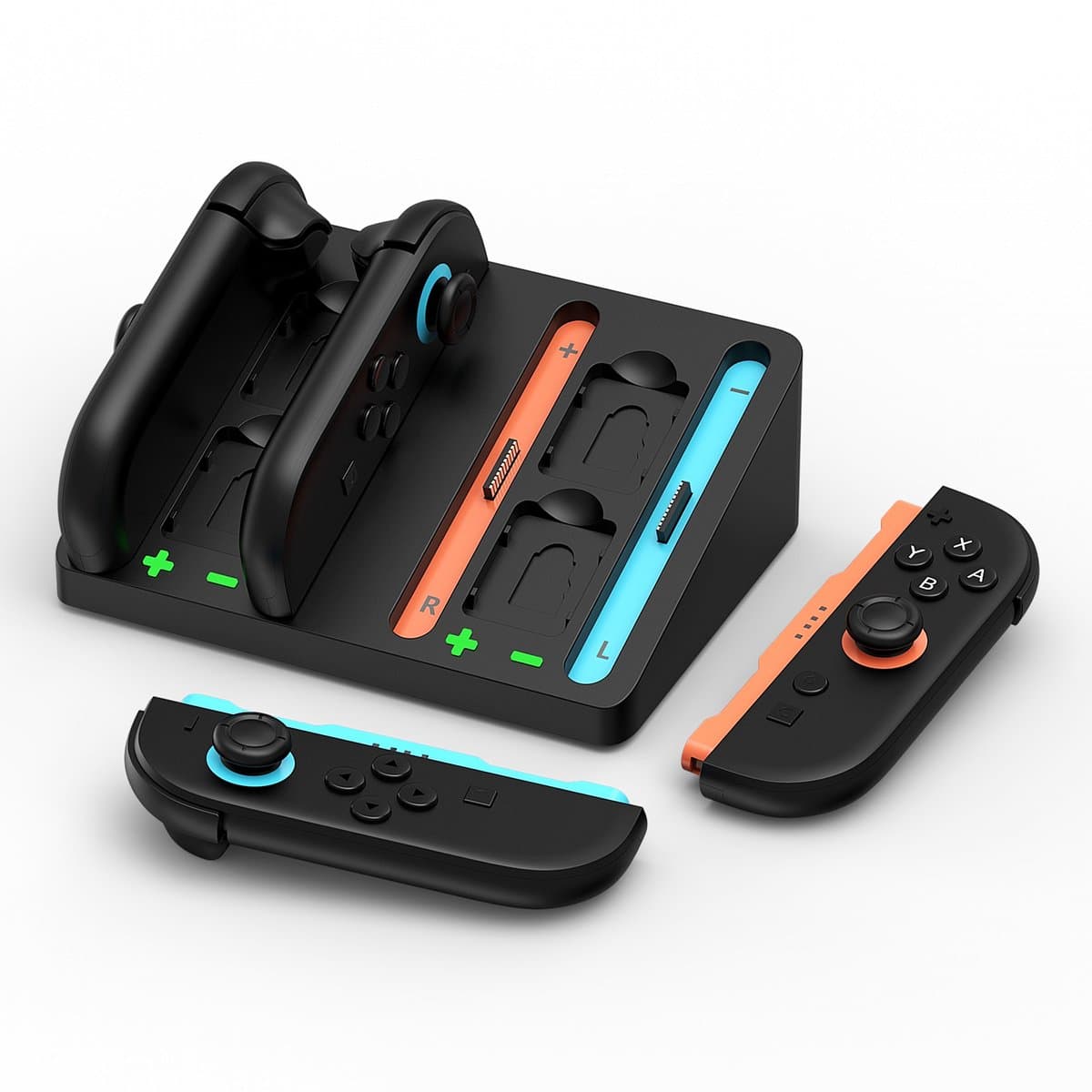 Oplaadstation voor Nintendo Switch 2 van MMOBIEL – Compacte Laadbasis voor 4 Joy-Con Controllers (2 Sets) met LED Laadstatus – Opslag voor 4 Spelkaarten – Accessoires Opbergmogelijkheid voor NS2 — afbeelding 1