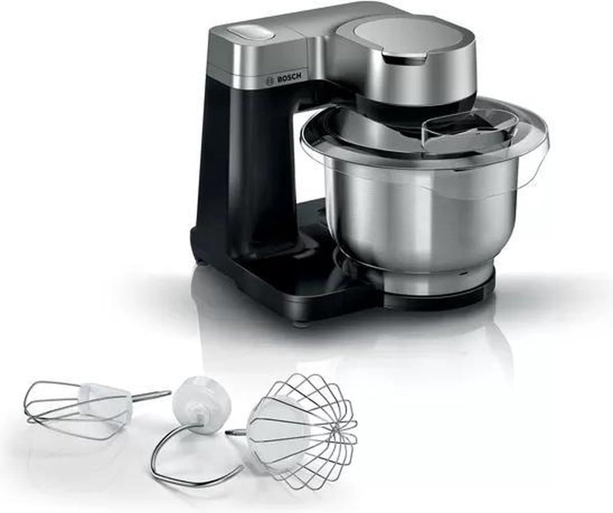 Bosch MUM Serie 2 - MUMS2VM00 - Keukenmachine - 900W - Keukenrobot - Keukenmixer - Mixer met Mengkom 3,8L - Zwart/RVS — afbeelding 1