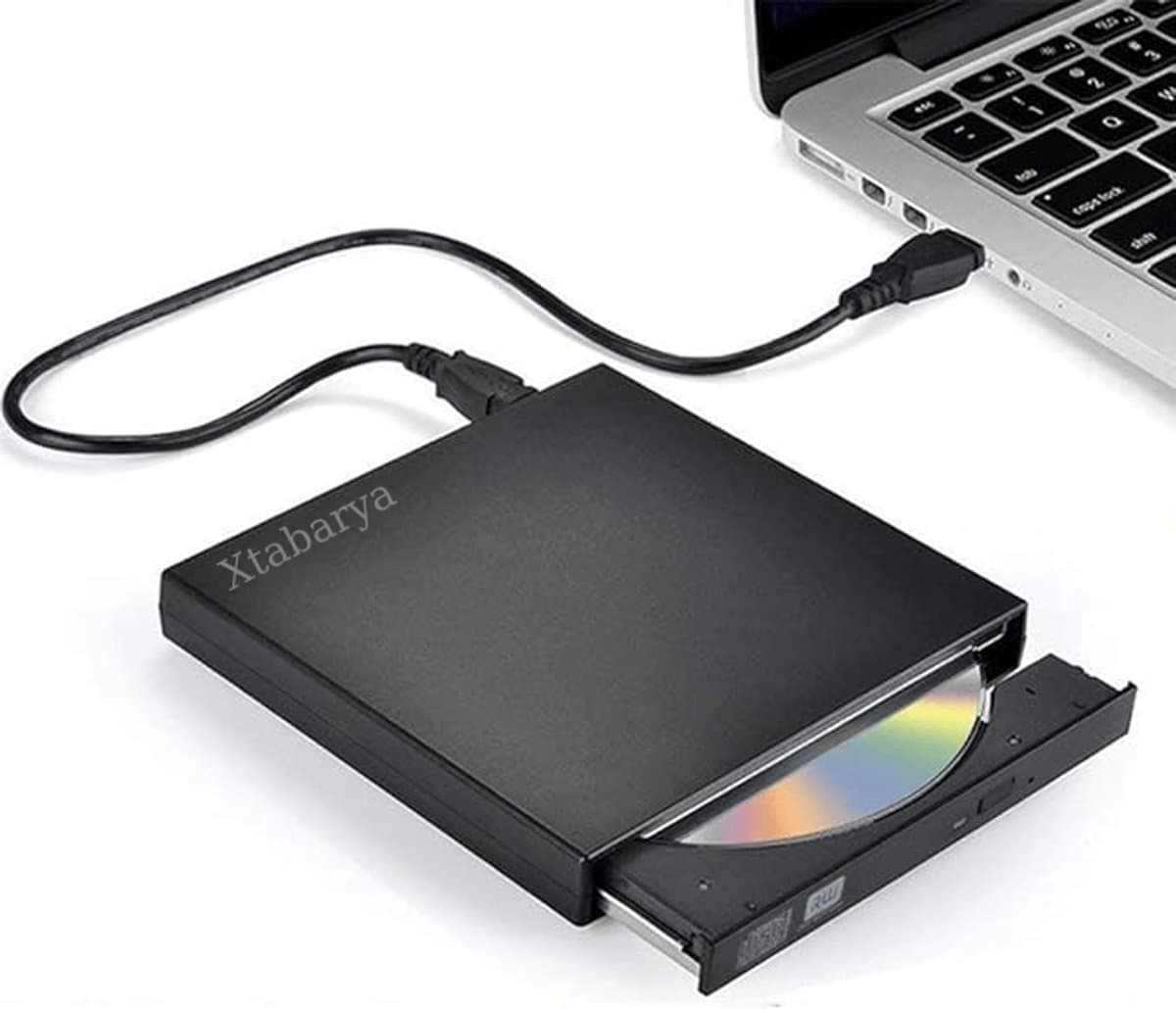 CD-ROM Speler Externe Dvd Usb 2.0 DVD-ROM Drivecd Rw Optische Drive Recorder Draagbare Voor Macbook Laptop Computer Pc Windows 7/8 zwart — afbeelding 1