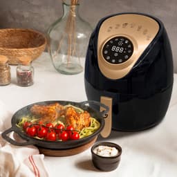 AG5200 Airfryer - Zwart - Compact - tot 4 Personen - 4 Liter - Anti-aanbak - Uitneembare Bak - Vaatwasserbestendig - Met Receptenboek - Stil- Snelkooktechnologie - — thumbnail 3