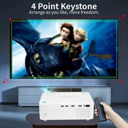 Neova AC30 - Multimedia Beamer - Android 9.0 - 4K Ondersteuning - Full HD Projector voor Thuisbioscoop - 120 inch - Compact & Draagbaar - Inclusief Afstandsbediening - Wit Kleur — thumbnail 2