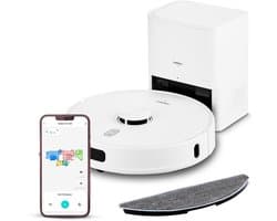 MEDION robotstofzuiger met zuigstation, lasernavigatie en wisfunctie X41 SW+ (krachtige 8000Pa zuigkracht, 2in1 robotstofzuiger, nauwkeurig in kaart brengen, Go & No Go zones, meerdere vloeren)