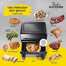 Rachs KOCHWERK Vario-dubbelkamer heteluchtfriteuse 9 L | Airfryer met splitsbare kamer, touchscreen & 8 programma’s | Vetarm frituren zonder olie | 2700 W Smart-Cook functie — thumbnail 6