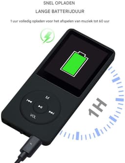 Draagbare MP3 Speler 8GB Met Verliesloze Geluidskwaliteit En 70 Uur Accuduur — thumbnail 3