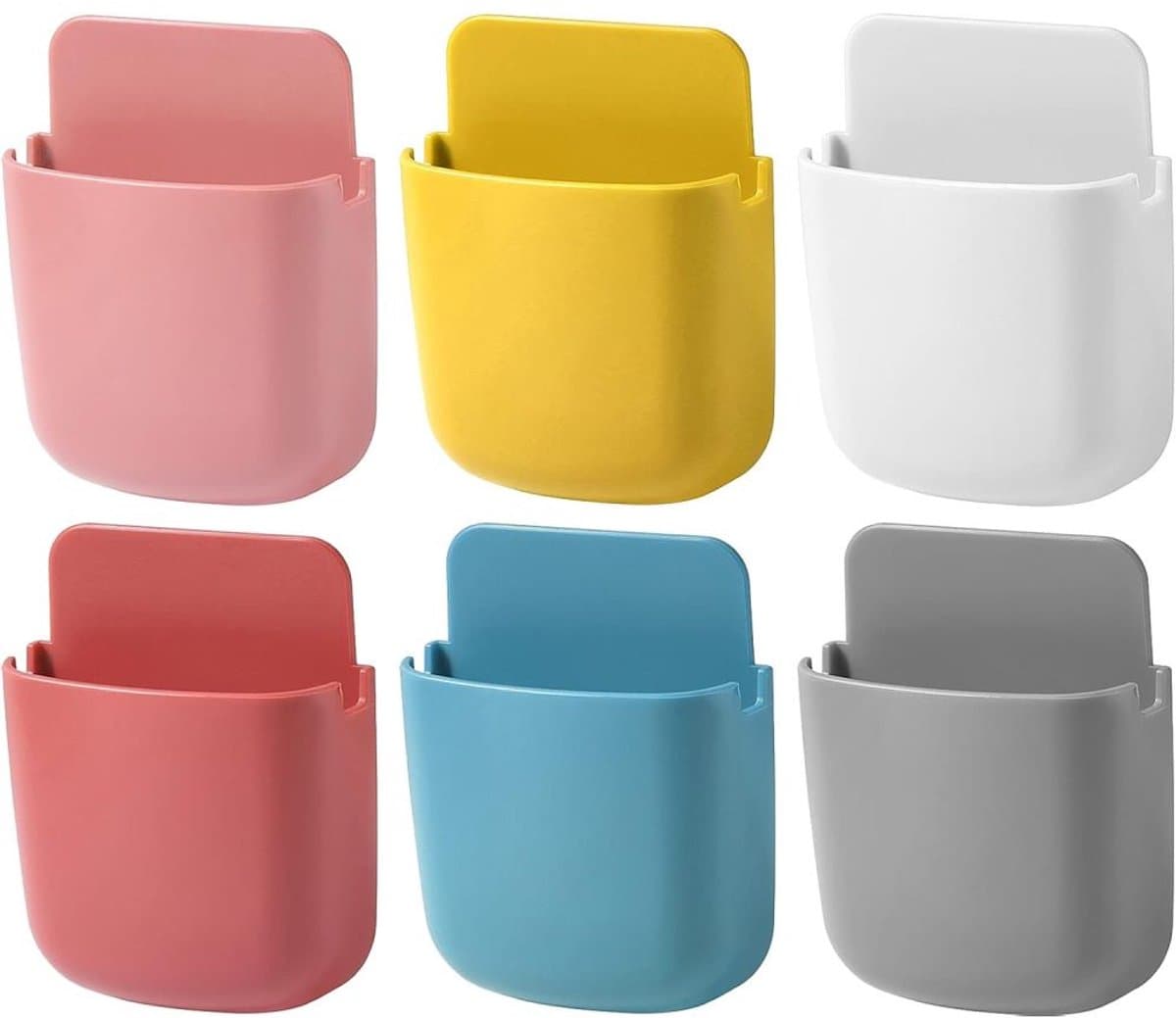 Telefoonhouder stopcontact - 6 Stuks - Afstandsbediening Houder - Opbergdoos voor wandmontage - organizer aan de muur - Muurhouder - Telefoon wandhouder - ABS - Zelfklevende - wand organizer - 2.5 x 8 x 11.5 cm — afbeelding 1