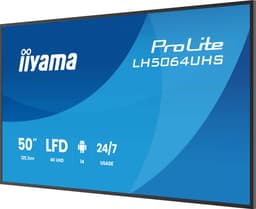 iiyama LH5064UHS-B1AG 4K UHD professioneel digital signage display, 127 cm, met geavanceerde bediening en connectiviteit, wifi, 500 cd/m², Android en 24/7 werking, zwart — thumbnail 4