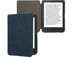 kwmobile hoes geschikt voor Kobo Clara BW / Colour - Stoffen beschermhoes voor e-reader in blauw