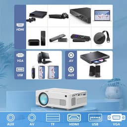 Draagbare Full HD Wifi Beamer - Mini Videoprojector met 9000 Lumen voor Thuisbioscoop - Compatibel met Smartphone, Laptop, TV-Stick — thumbnail 5