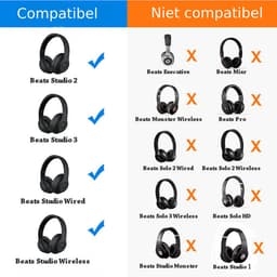 Oorkussens geschikt voor Beats By Dr. Dre Studio 2 / 3 wireless - Koptelefoon earpads Beats Studio Grijs — thumbnail 2