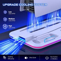 Phreeze Console Oplaadstation met Dual Charging, Verstelbare Ventilatie, RGB Verlichting, Headset & Game Houders - Geschikt voor Playstation 5 Disc en Digital Editions — thumbnail 4