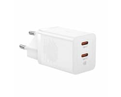 Baseus GaN5 Pro 40W Compacte Fast Charger Duo USB-C Wit