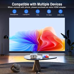 Equivera Mini Beamer - Draagbare Beamer - Beamer - Mini Beamer Projector - Projector - Mini Projector — thumbnail 5