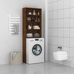 Wasmachine ombouw - Kast - Opbouwmeubel - Verhoger - Wasmachine meubel - Opbergkast - Hout - Bruin Eiken — thumbnail 2