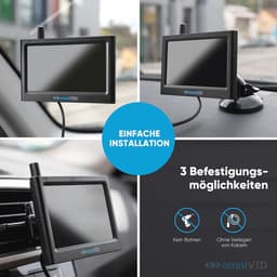 Draadloos achteruitrijcamera systeem op zonne-energie met 4,3 inch monitor en IP67 waterdicht — thumbnail 4