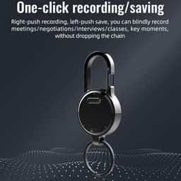 Mini Spraakrecorder Spion Verborgen met Ruisonderdrukking Draagsleutelhanger - Thuisvergadering Auto - 8GB Afluisterapparatuur — thumbnail 2