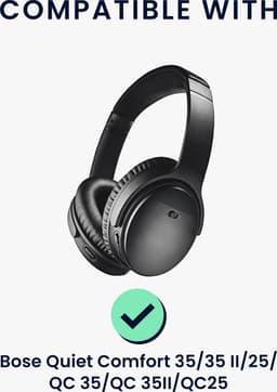 kwmobile cover voor hoofdband koptelefoon geschikt voor Bose Quiet Comfort 35 / 35 II / 25 / QC 35 / QC 35 II / QC 25 - Hoofdtelefoon band hoes met rits - Van nylon in zwart — thumbnail 4