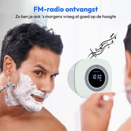 MEDION S66884 Douche radio met Bluetooth (badkamerradio, FM radio, zuignap, LED display, IPX6 waterproof, geïntegreerde oplaadbare batterij, MD43884) groen — thumbnail 4