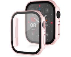 Watch case screenprotector - hoesje - gehard glas - geschikt voor Apple Series 4 / 5 / 6 / SE / SE 2 met case size 44 mm - rosegoud