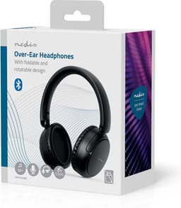 Nedis Draadloze Over-ear Koptelefoon - Batterij 1 werkingstijd standaard verbruik: 720 min - Ingebouwde microfoon - Drukbediening - Ondersteuning voor spraakbesturing - Volumebediening - Zwart — thumbnail 2