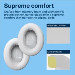Vervangende Oorkussens voor Bose NC700 / Bose 700 Noise Cancelling Hoofdtelefoon van MMOBIEL - Memory Foam en Protein PU Koptelefoon Oorkussens - Noise Isolation Earpads – Wit — thumbnail 4