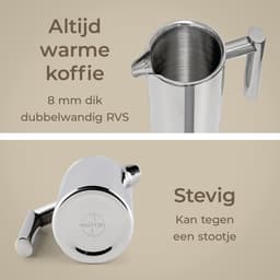 Maevory French Press Koffiemaker - Cafetière - Dubbelwandig - RVS - 350ml — thumbnail 2