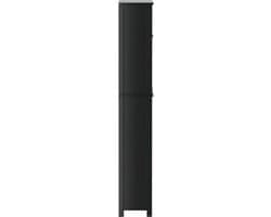 Wasmachine ombouw - Kast - Opbouwmeubel - Verhoger - Wasmachine meubel - Opbergkast - Hout - Zwart — thumbnail 3