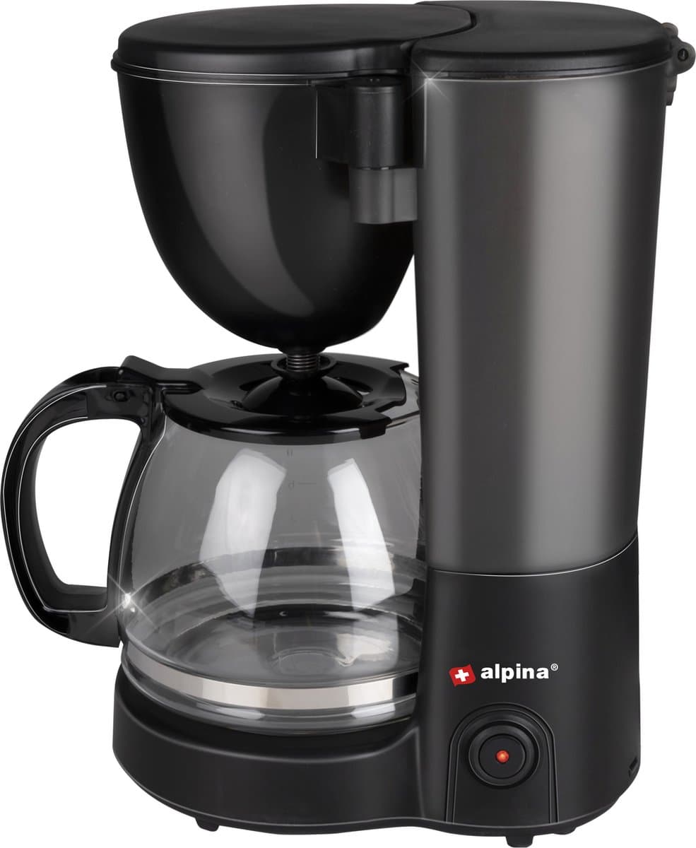 Alpina Koffiezetapparaat Filterkoffie-warmhoudplaat Pauzefunctie 750W 1.25L 10-12 Kopjes Zwart — afbeelding 1