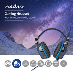 Nedis Gaming Headset - Over-Ear - Surround - USB Type-A - Buigbare en Inschuifbare Microfoon - 2.10 m - Normale Verlichting — thumbnail 3