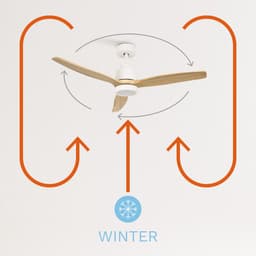 CREATE - Plafondventilator 40W silent Ø132 cm - Met Verlichting drie temperaturen - Met Afstandsbediening - 6 Snelheden - Timer - Zomer/Winter functie - Wit - WIND STYLANCE — thumbnail 5