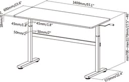 Bureau | Verstelbaar | 140x60 cm | Zwart | Allteq — thumbnail 5