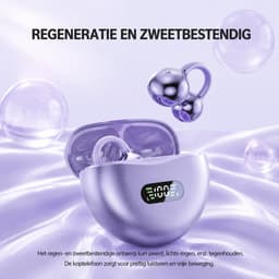 M79 - Open Ear Oortjes - Oortjes Draadloos - Sport Oordopjes - AI vertaalfunctie - 5.4 Bluetooth - Clip On - 16 uur - Spatwaterdicht - IPX5 - Oorclips - Voor sport en kantoor - Paars — thumbnail 2