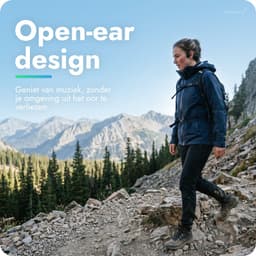 Mecura Bone Conduction Headphone IP68 met 32GB – Open Ear Oortjes voor Hardlopen & Zwemmen – Hardloop & Sport Oortjes – 15u Batterij – LED Veiligheidslicht – Titanium Frame – Bluetooth 6.0 — thumbnail 3