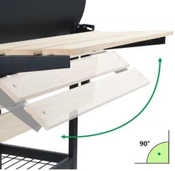 LeeuwenChoice® BBQ Pro Serie - Houtskool BBQ Wagen - 32x76x81cm Grill - Verrijdbaar met Wielen - Met Deksel & Thermometer — thumbnail 5