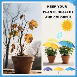 3e Verstelbare Plantenparasol, Grote waterdichte Tuinparasols Duurzaam Buitenzonwering voor Potplanten Bloemen Groenten — thumbnail 3