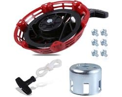 Geschikt voor Honda GX120, GX160, GX200 motoren met terugslagstarter (stalen clip) 4/5,5/6,5 pk