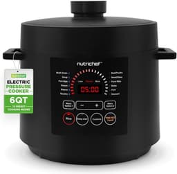 Elektrische Snelkookpan - Multicooker Pan - Snel Maaltijden Bereiden - 9 Voorgeprogrammeerde Modi - 6 Quart Capaciteit - Zwart — thumbnail 1
