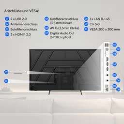 MEDION 108 cm (43 Zoll) QLED Fernseher (Smart-TV, Dolby Vision HDR, HBO Max, MagentaTV, Prime Video, Disney+, DAZN, Paramount+, Dolby Atmos, VIDAA Store, PVR, Bluetooth, MD 843602) — thumbnail 5