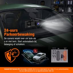 MrGoods Dashcam Auto - Triple Lens Dashcam Voor Achter Binnen Camera - Wifi - 1080P Full HD - Nachtzicht - G-Sensor - Parkeermodus - Looprecording — thumbnail 5