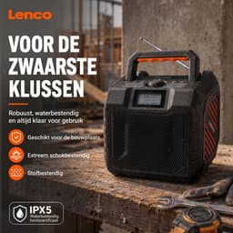 Lenco ODR-160GY - Krachtige draagbare outdoor DAB+/FM Radio met Bluetooth - Bouwradio IPX5 waterbestendig - Grijs — thumbnail 3