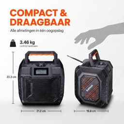 Lenco ODR-160GY - Krachtige draagbare outdoor DAB+/FM Radio met Bluetooth - Bouwradio IPX5 waterbestendig - Grijs — thumbnail 2
