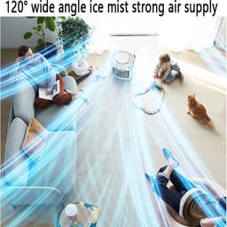 Mobiele Airco - Persoonlijke Koeler - Ruimte Koelen - 3 Verkoel Modes - 1000ml Tank - Wit — thumbnail 2