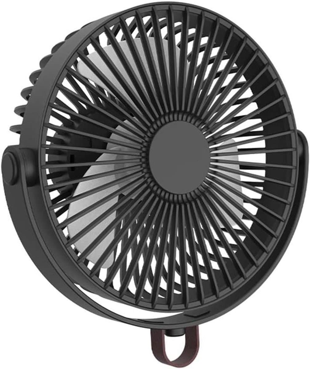 Ventilator met Hangfunctie - Draagbare Ventilator - Kamperen en Slapen - Lange Batterijduur - 3000mAh Batterij - Zwart — afbeelding 1