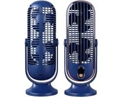 Tafelventilator - Bureauventilator - Snelle koeling - Stille werking 22 dB - 27 x 10 x 9 cm - Blauw