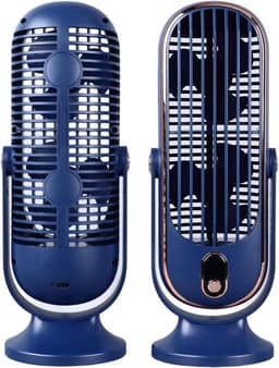 Tafelventilator - Bureauventilator - Snelle koeling - Stille werking 22 dB - 27 x 10 x 9 cm - Blauw — thumbnail 1