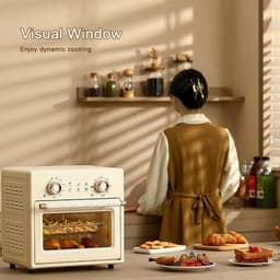 Luchtfriteuse Oven - Elektrische Mini Oven - Gezond Koken - 360 Graden Circulatie - 18 Liter Capaciteit - Wit — thumbnail 5
