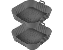 Siliconen airfryerpan, 2 siliconen pannen voor airfryer, siliconen airfryervoering, airfryermandje, airfryerrek, airfryeraccessoires, oven