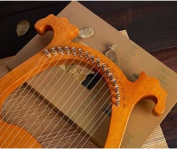 Lyre Harp - Zeven-snarige Harp - Muziek Maken - Massief Mahoniehout - 16 Snaren - Natuurlijk Hout — thumbnail 5