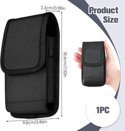 Mobiele Telefoon Heuptas met RFID Blokkering - Bescherm je Smartphone Tijdens het Reizen - Geschikt voor iPhone - Samsung Galaxy - Xiaomi - Comfortabele Draagopties - Zwart — thumbnail 6