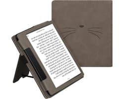 E-reader hoesje - E-reader cover - Bescherming e-reader - Met standaard en kaartvak - Niet gespecificeerd - Grijs